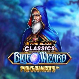 Fire Blaze Blue Wizard Megaways by Rarestone Gaming, showcased at kingmaker-casino.eu – game logo